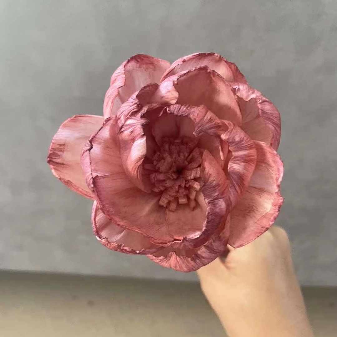 8cm Sola Wood Flower Peony Head Air Freshener Reed Fiffuser Home Flower Arrangement Desktop Decoration Diffuser