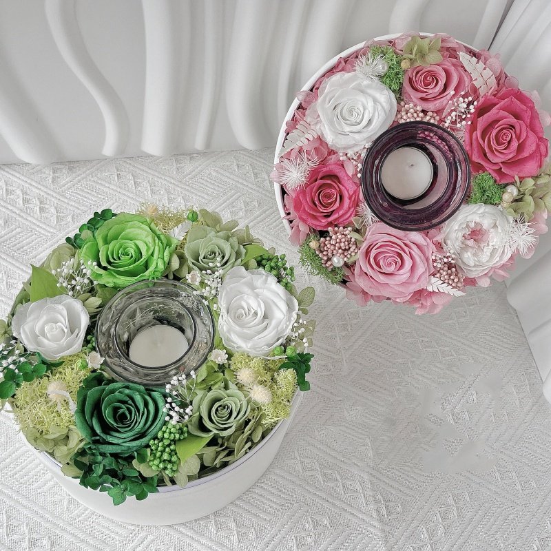 Factory direct wholesale preserved roses in box decorated flowers with scented candles for festive party valentine's day