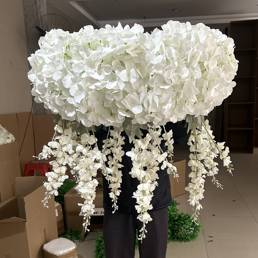 M860 Wedding Red White Pink Rose Flower Ball OEM Centerpieces Wedding Table Decoration Peony Hydrangea Artificial Flower Balls