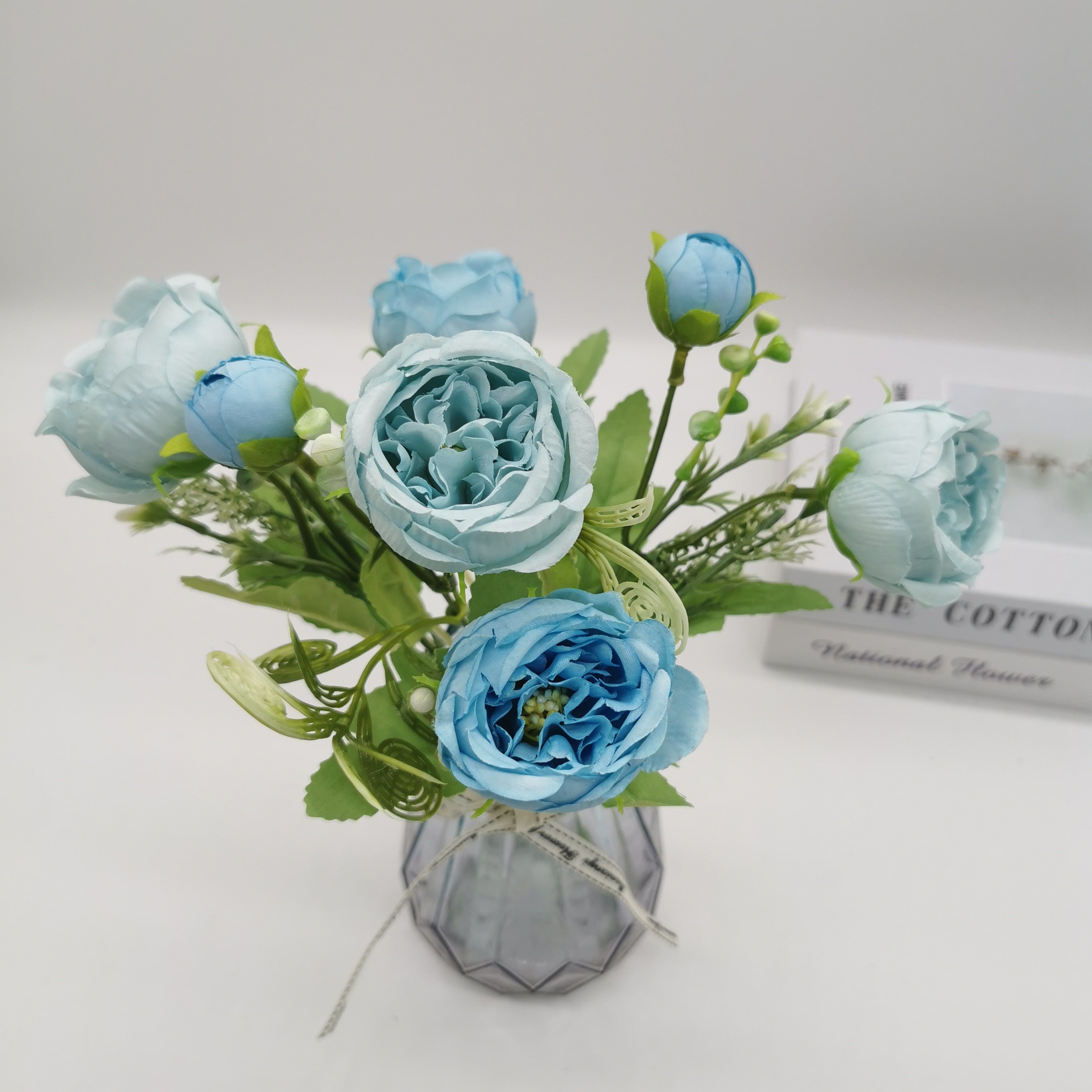 QIDA XH009 5 heads flower bouquet flower pots for Home Wedding Decorative Flowers Hot Sale 23243