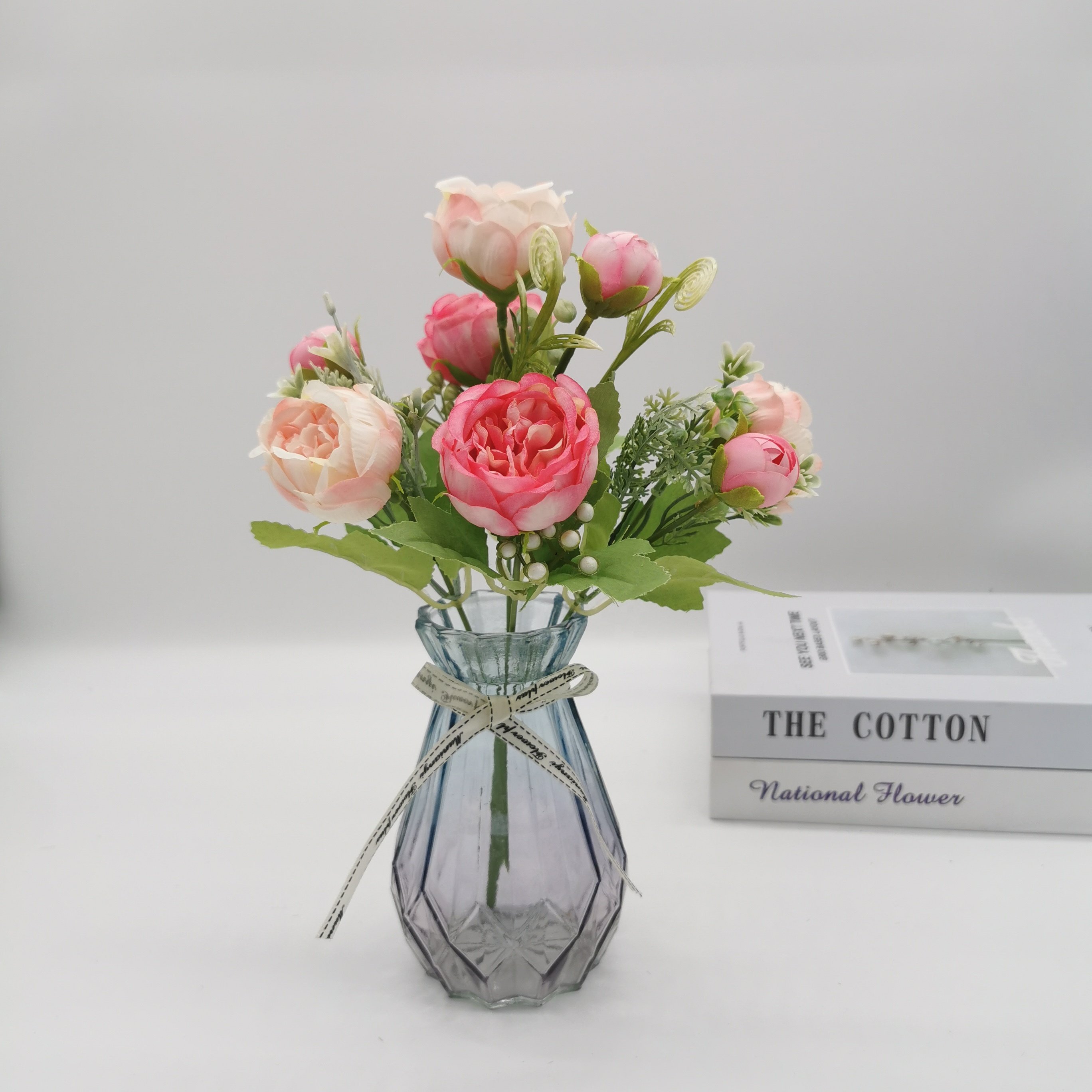 QIDA XH009 5 heads flower bouquet flower pots for Home Wedding Decorative Flowers Hot Sale 23243