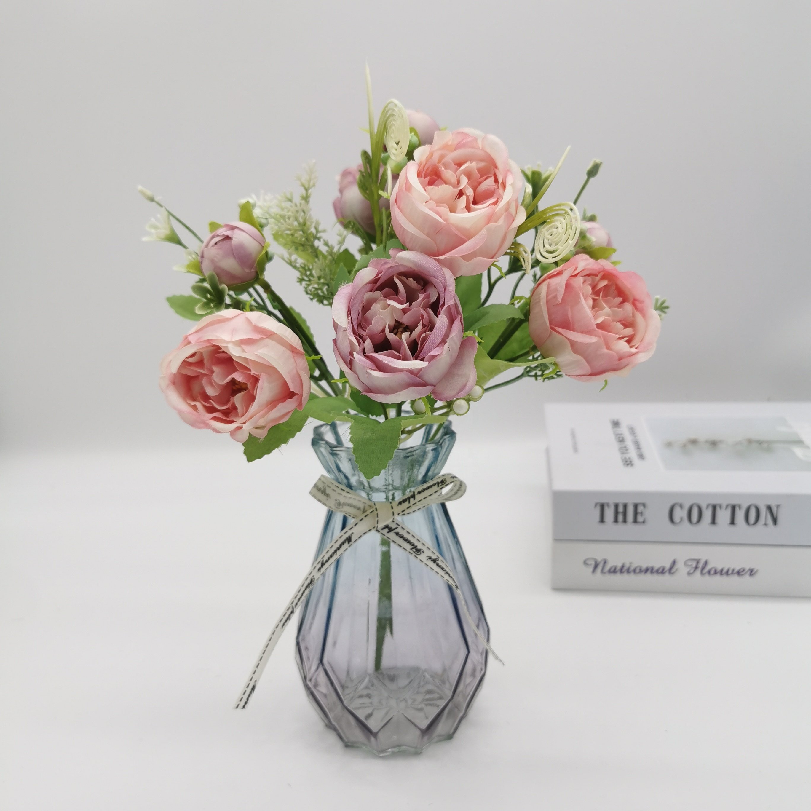 QIDA XH009 5 heads flower bouquet flower pots for Home Wedding Decorative Flowers Hot Sale 23243