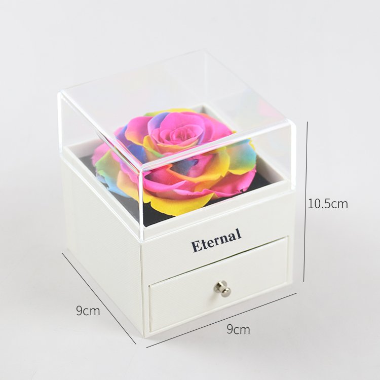 YS-001 Wholesale Wedding Supplies Mothers Day Gift Set Decorative Flowers Preserved Roses In Acrylic Box