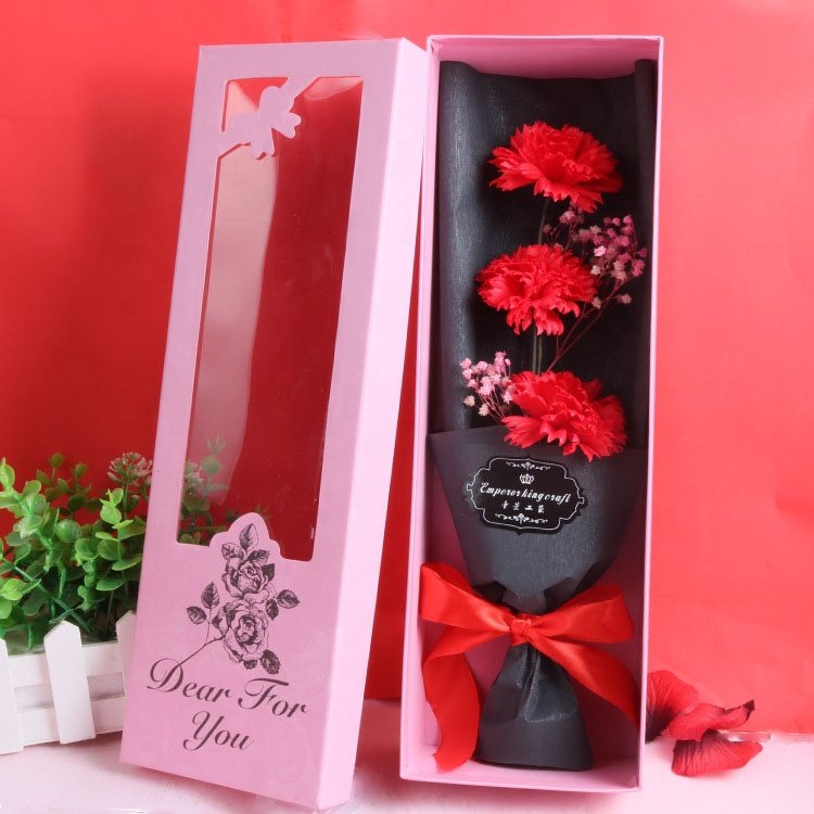 Romantic Artificial Soap Flower Rose Soap Flower Bouquet for Valentine's Day Mother's Day gift flower artificial carnations