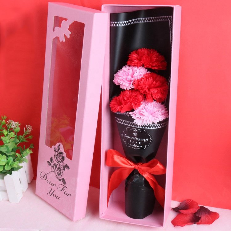 Romantic Artificial Soap Flower Rose Soap Flower Bouquet for Valentine's Day Mother's Day gift flower artificial carnations