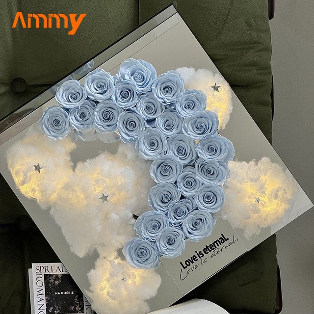 AM-PFE71 Ammy immortal flowers Eternal roses moon Acrylic Flowers Box preserver flower in box Mother's Day Gifts