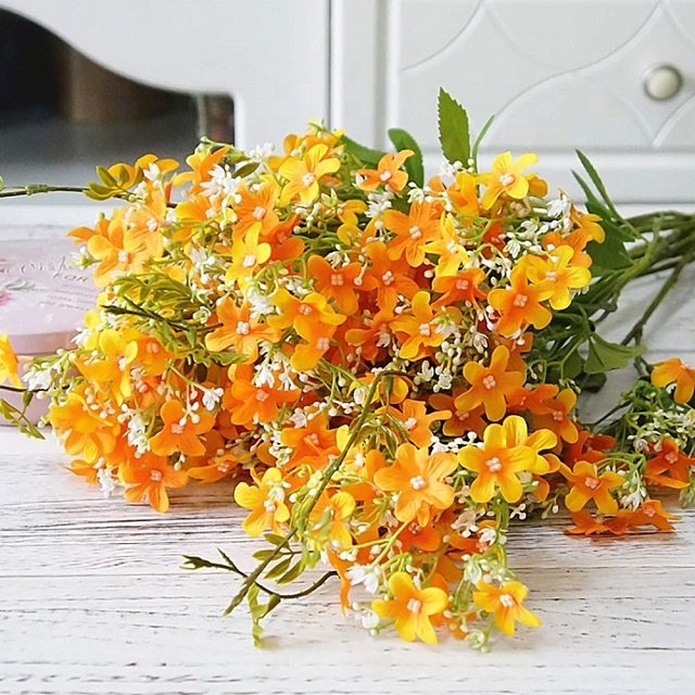 fabric Faux Delphinium Stem Gladiolus Flower Stalk Artificial silk Flower Sticks for Wedding Home Hotel Party Decoration