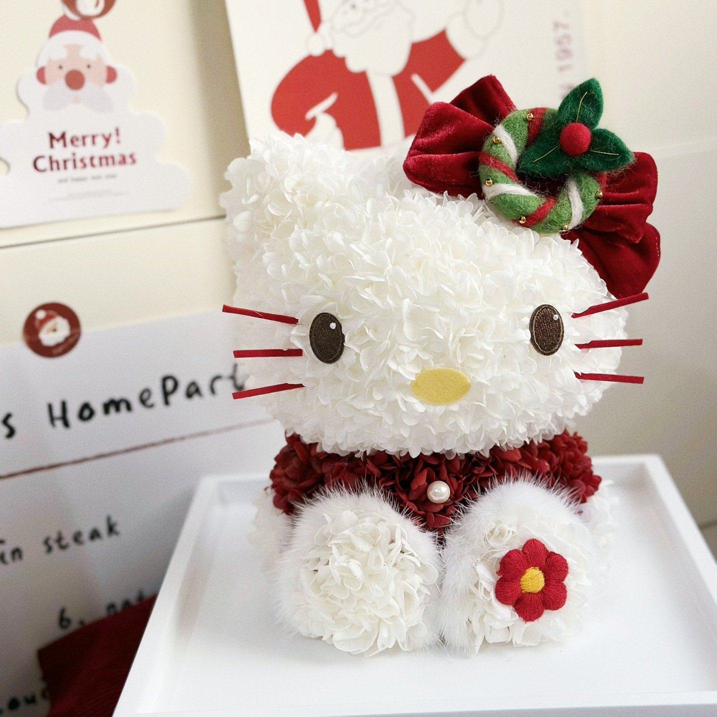 Handmade Preserved roses Hello Kitty in Acrylic Box gift box for Christmas Gifts Valentine's Day Gifts