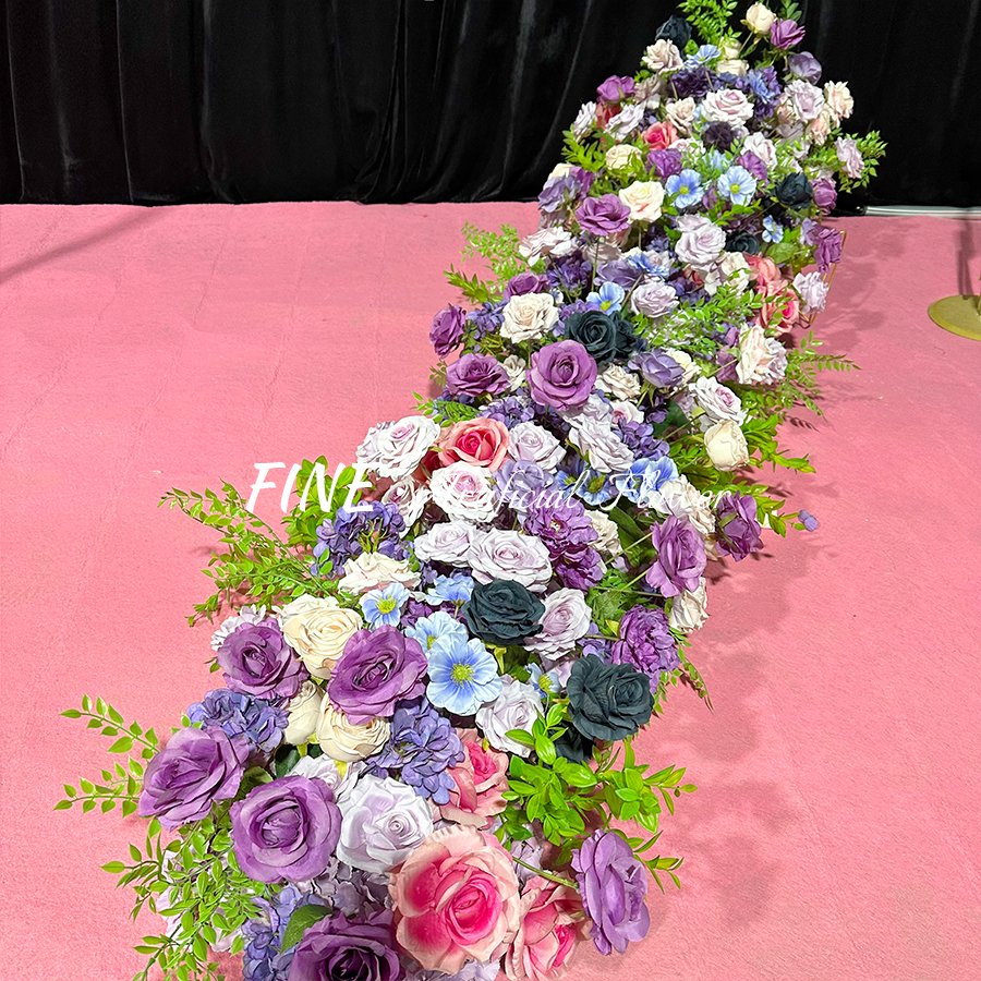 Wholesale Artificial Flower Runner Wedding Table Flower Runner for Wedding Decoration