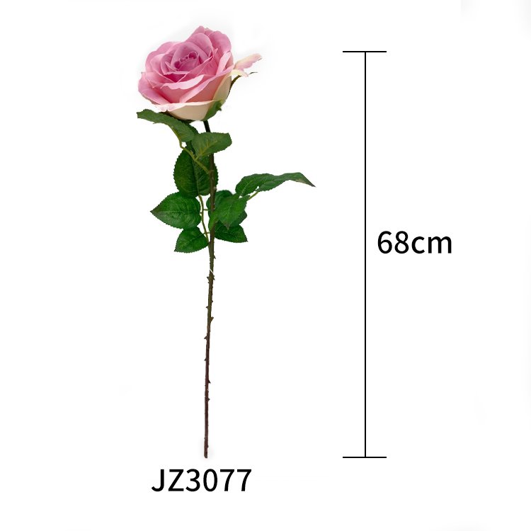 Hot Selling 68cm 3 Group Artificial Peony Rose Injection Moulded Single Branch Wedding Decoration Home Decor Preserved Flowers