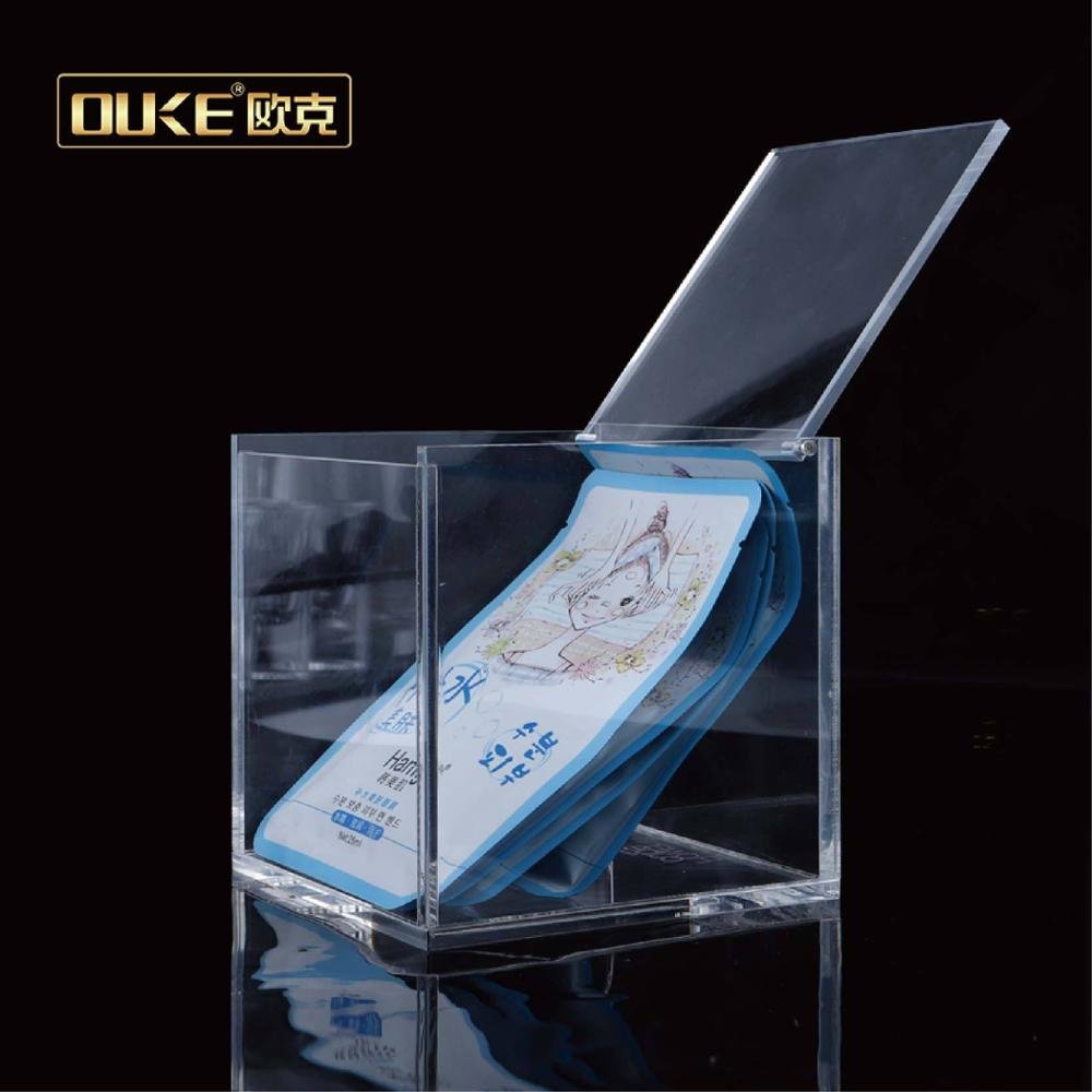 Custom different size Square clear small cube acrylic preserved flower storage display box with lid acrylic shadow box