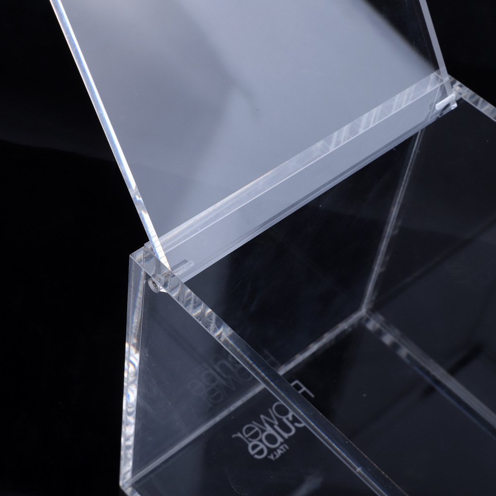 Custom different size Square clear small cube acrylic preserved flower storage display box with lid acrylic shadow box