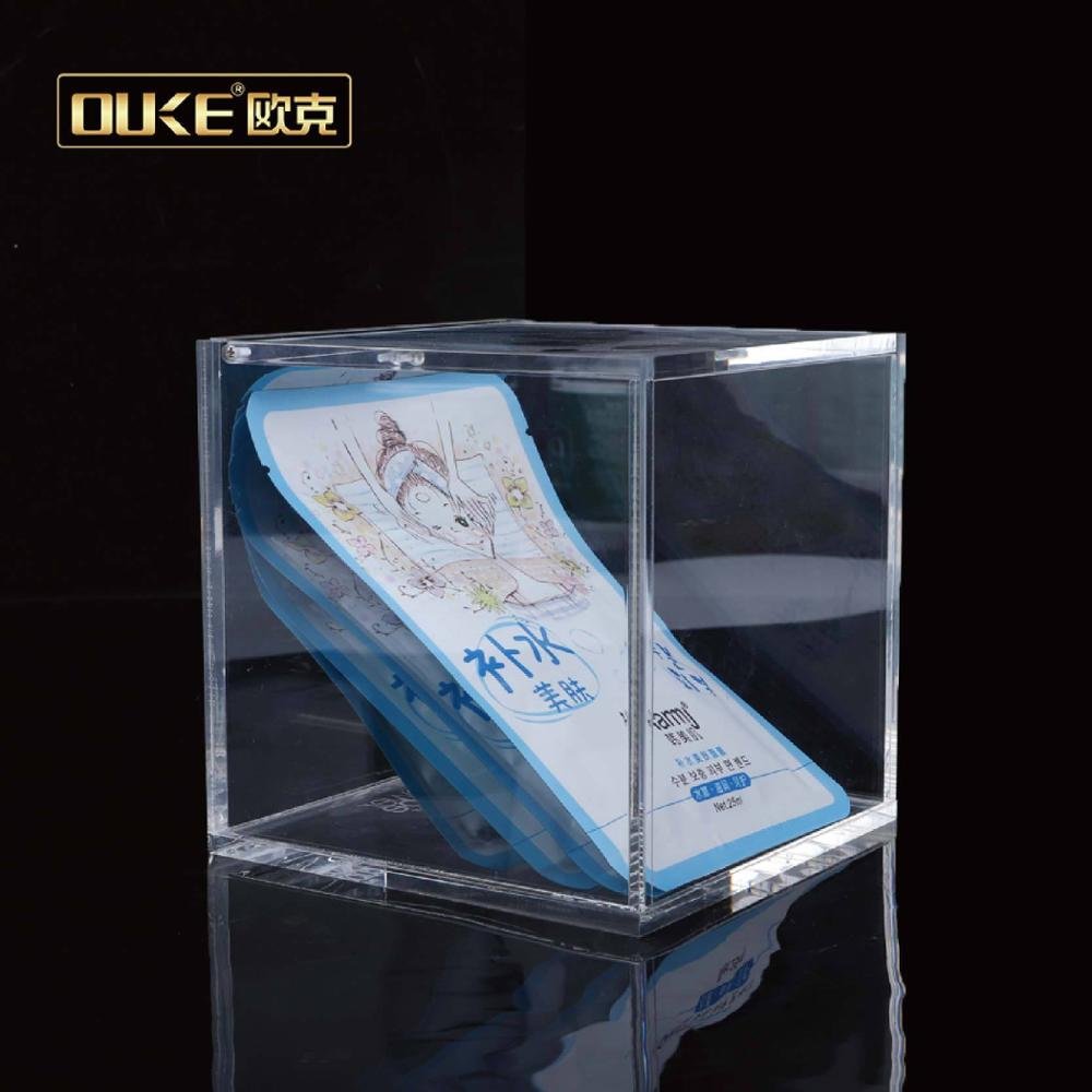 Custom different size Square clear small cube acrylic preserved flower storage display box with lid acrylic shadow box