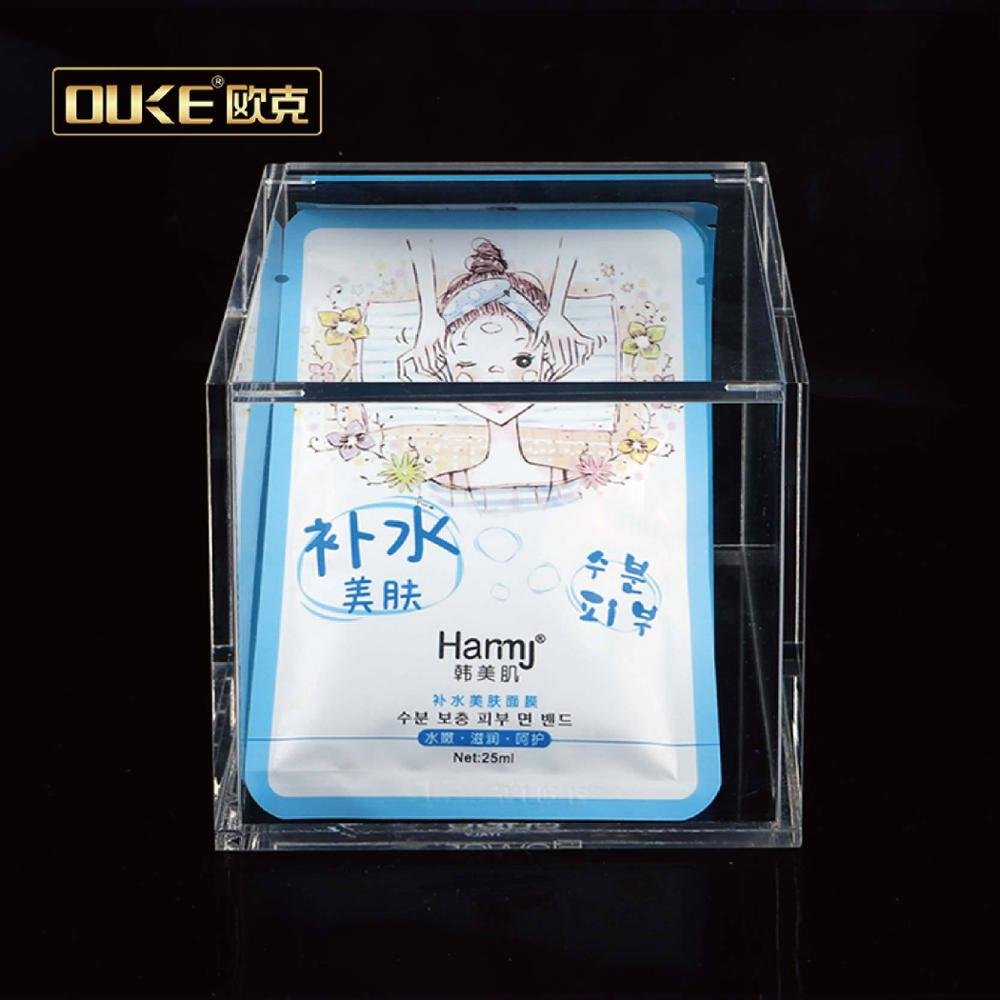 Custom different size Square clear small cube acrylic preserved flower storage display box with lid acrylic shadow box