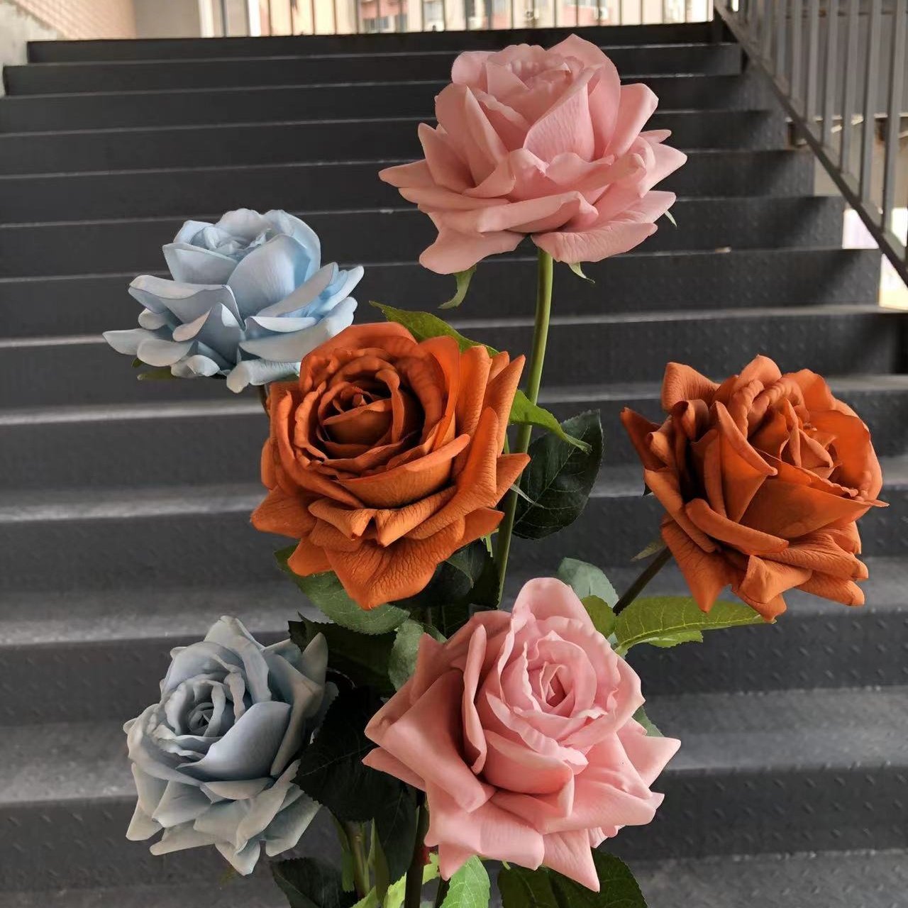 O-X306 Wholesale Price Real Touch Artificial Flower Rose Home wedding Decor Artificial Flowers Real Touch Single Stem Rose