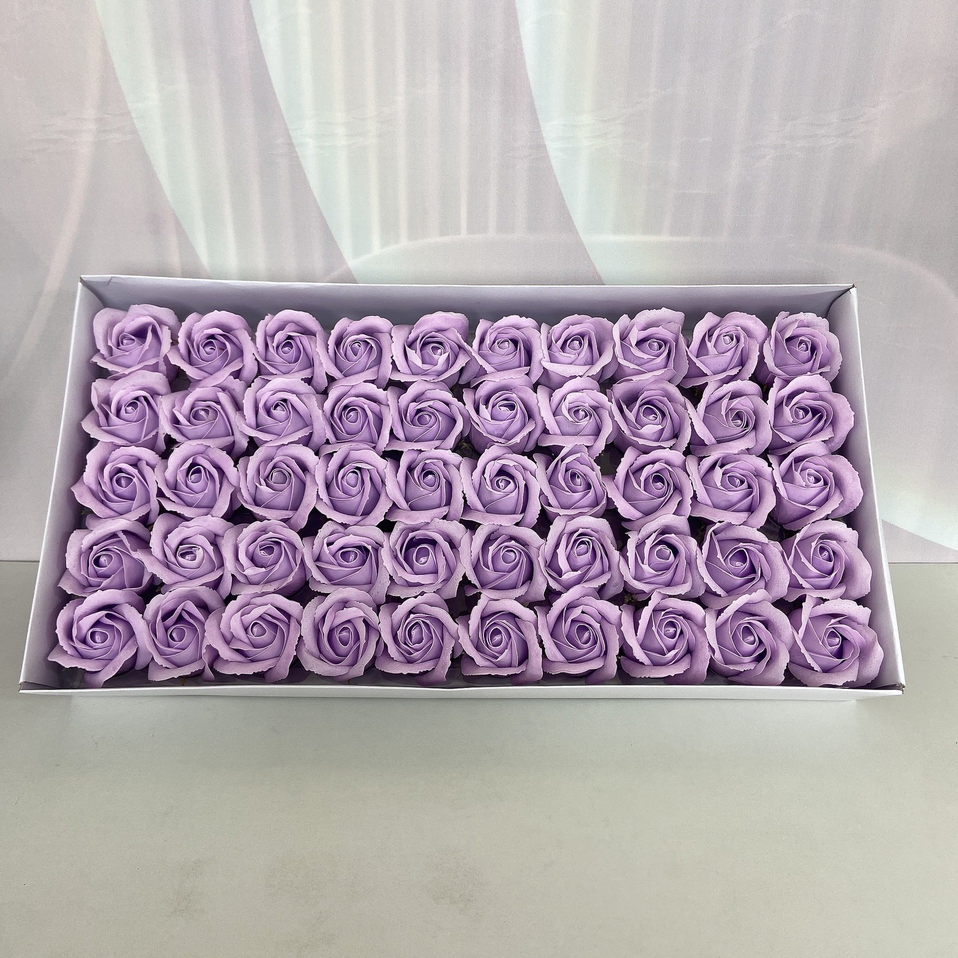 Artificial bath flower 50pcs per box rose 3 layers soap flowers 5cm head foam soap flower roses for wedding and Valentin's day