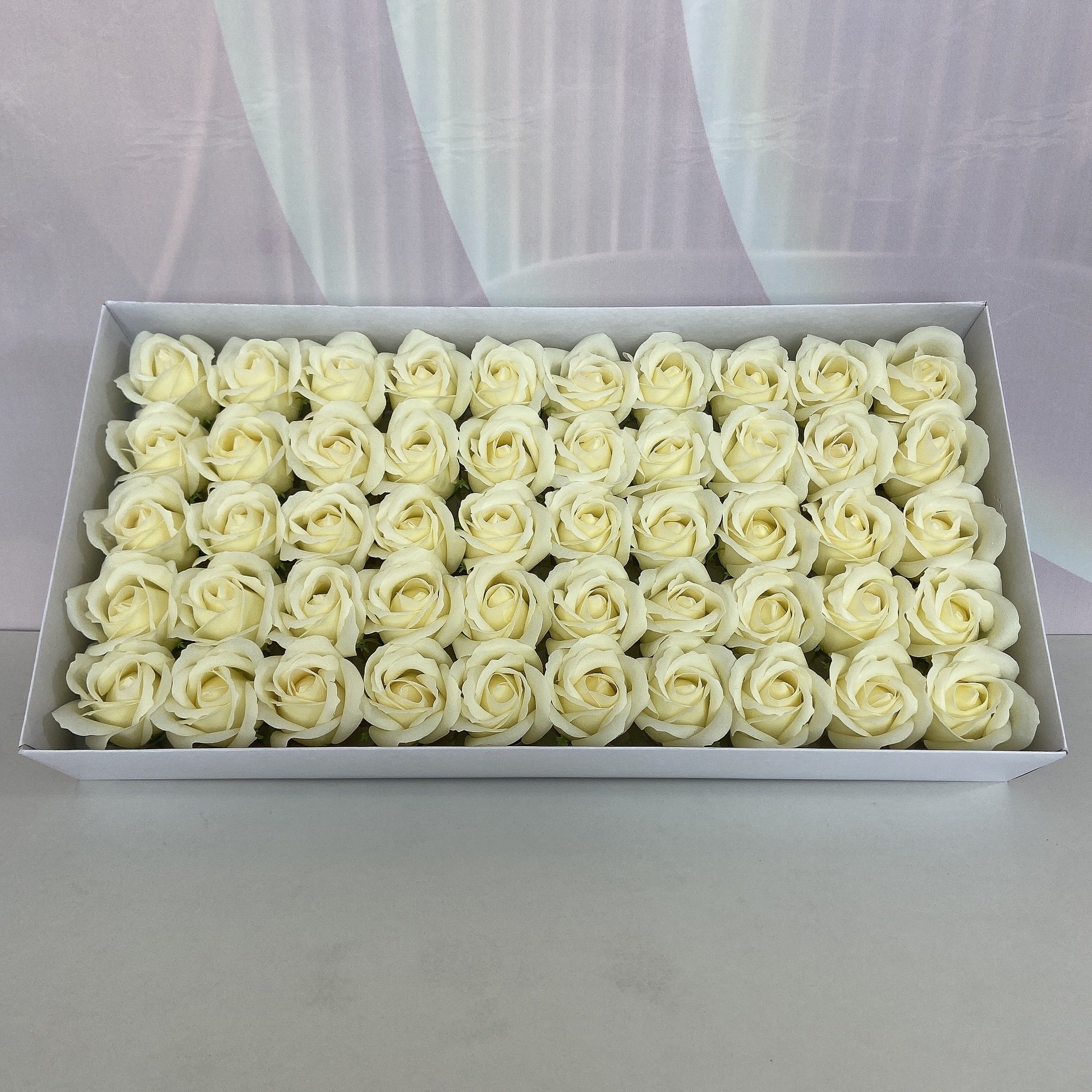 Artificial bath flower 50pcs per box rose 3 layers soap flowers 5cm head foam soap flower roses for wedding and Valentin's day