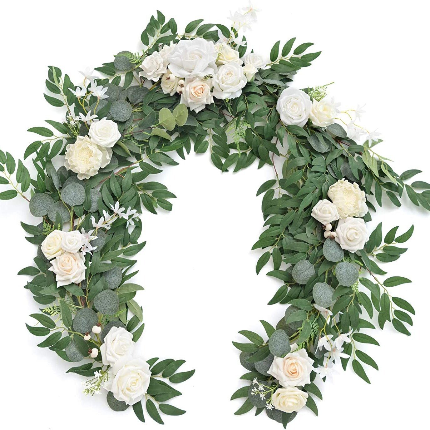 Artificial Garland Dusty Rose Table Runner with Flowers Handcrafted Wedding Centerpieces Arch Flower Garlands