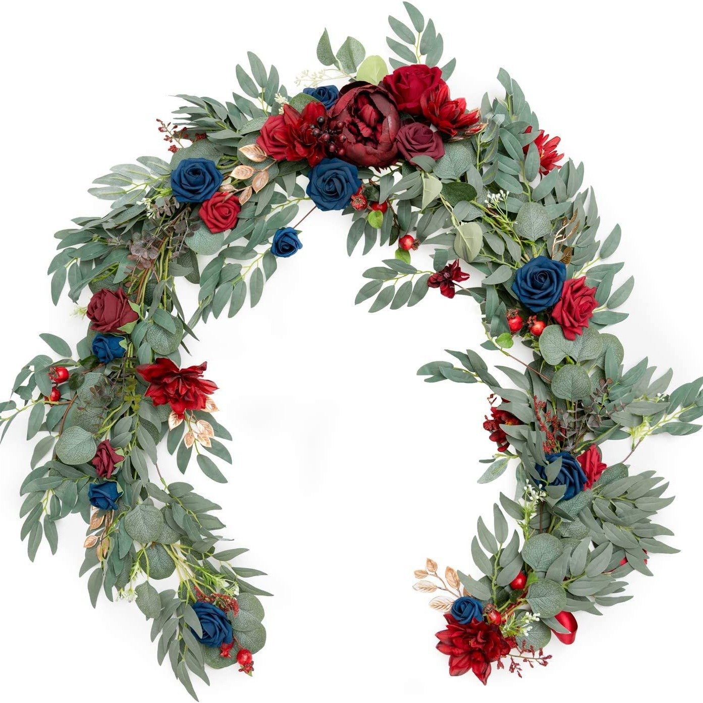 Artificial Garland Dusty Rose Table Runner with Flowers Handcrafted Wedding Centerpieces Arch Flower Garlands