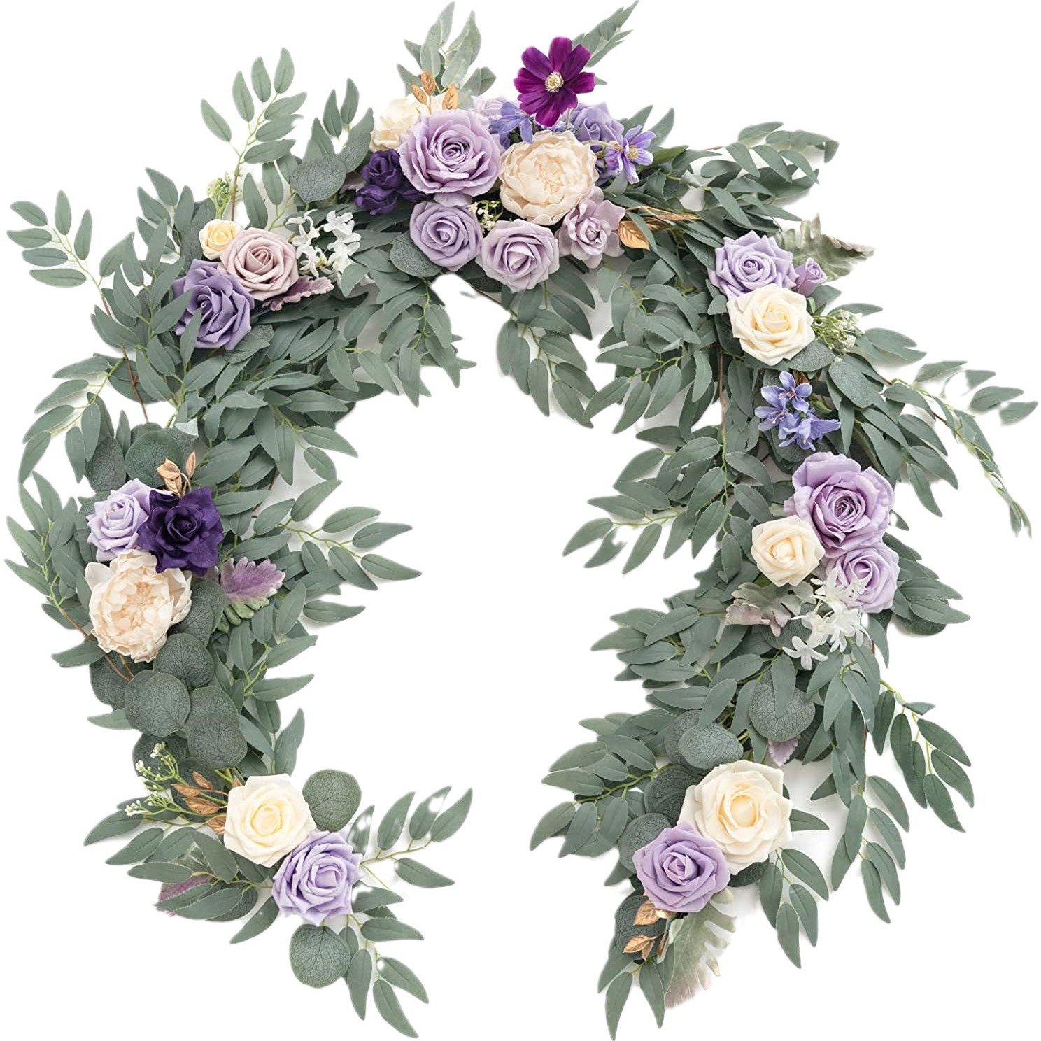 Artificial Garland Dusty Rose Table Runner with Flowers Handcrafted Wedding Centerpieces Arch Flower Garlands