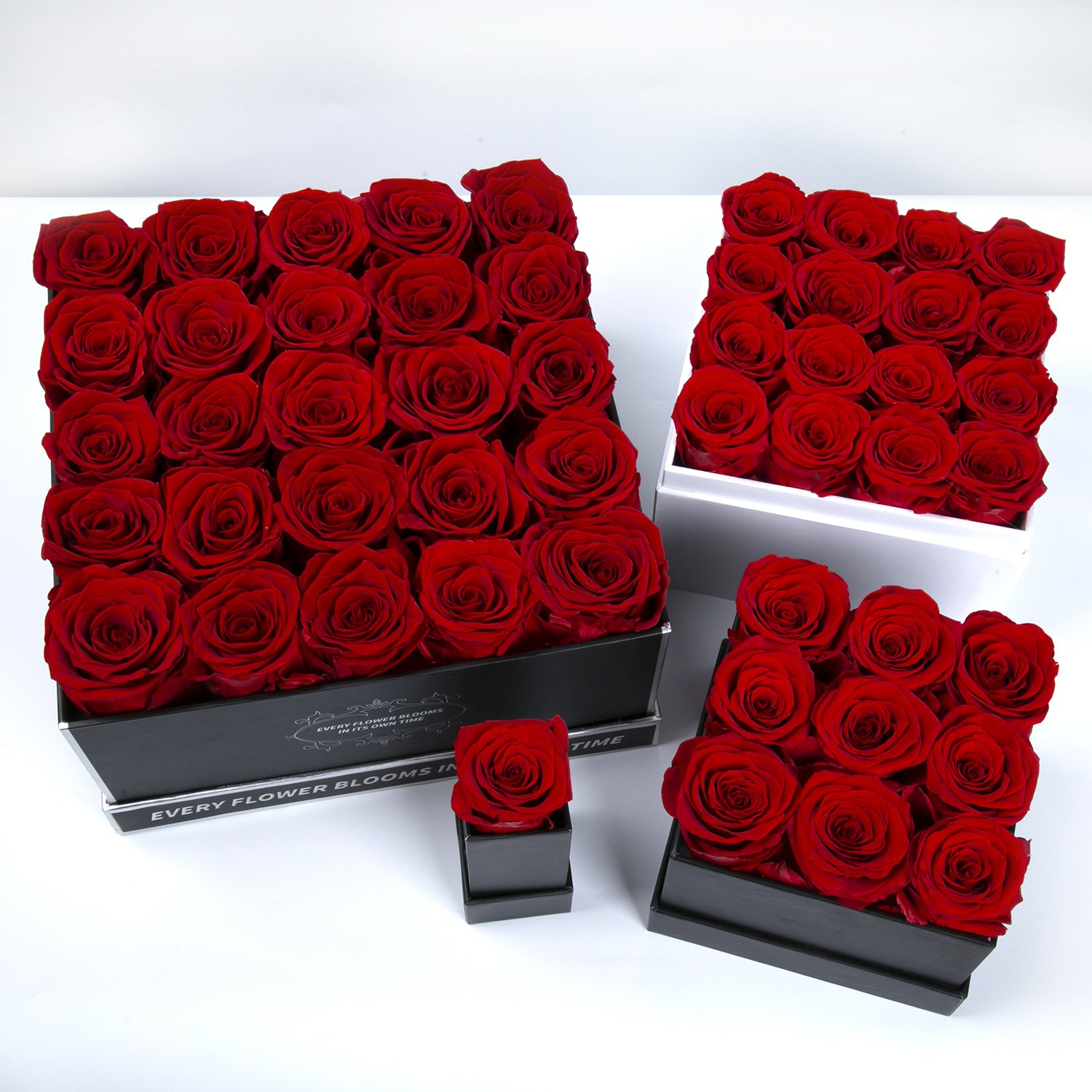 Everlasting 4 Roses Luxury Valentine Gift Preserved Flowers Eternal Roses In Round Box