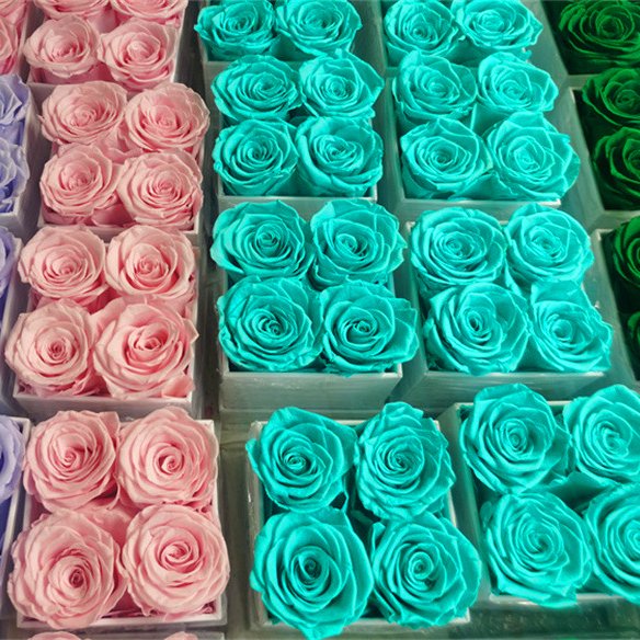 Everlasting 4 Roses Luxury Valentine Gift Preserved Flowers Eternal Roses In Round Box