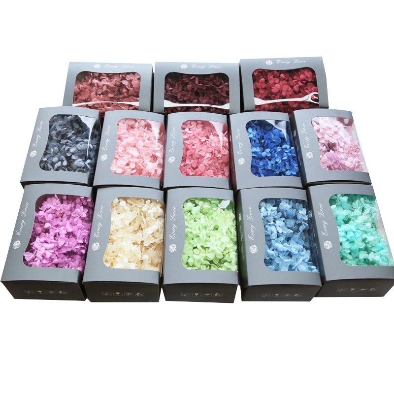 AX13 2021 wholesale hydrangea preserved long lasting preserved hydrangea eternal hydrangea box flower head wedding decorations