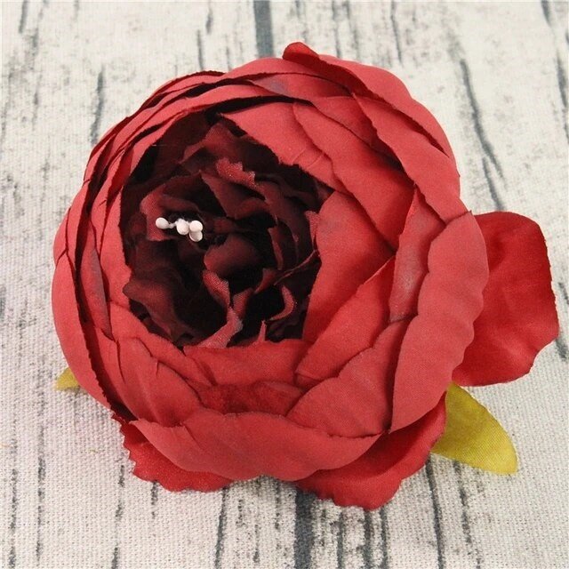 Artificial silk Cabbage Roses Silk Tea Rose Artificial Peony Flower Head for home Wedding Centerpieces Arrangement party flower