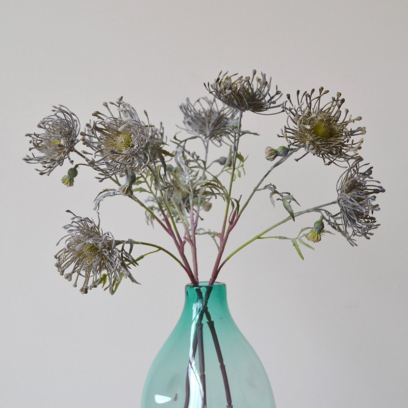 63CM 3 Heads Artificial Chrysanthemum Flower Plastic Material For Home Garden Decor Artificial Plastic Flower
