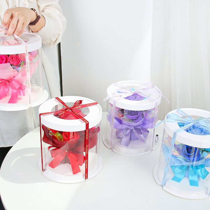 Wholesale customized high quality natural forever roses eternal roses boxes preserved rose in round box flower
