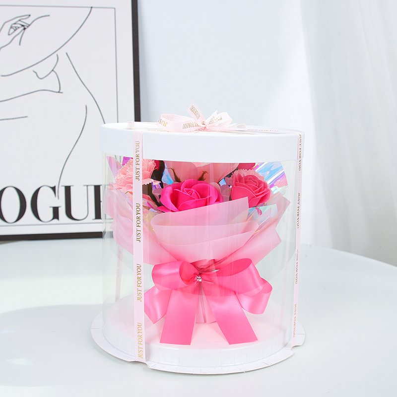 Wholesale customized high quality natural forever roses eternal roses boxes preserved rose in round box flower