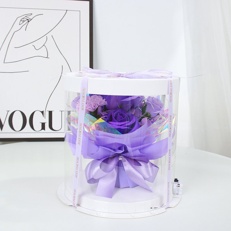 Wholesale customized high quality natural forever roses eternal roses boxes preserved rose in round box flower