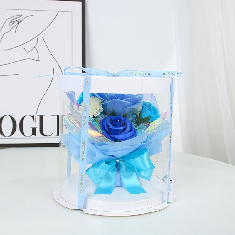 Wholesale customized high quality natural forever roses eternal roses boxes preserved rose in round box flower