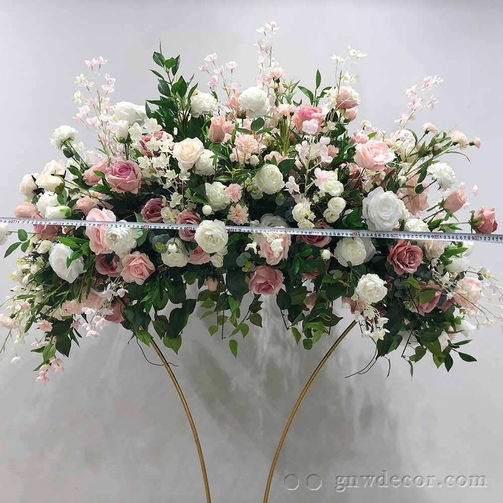 Artificial Rose Wedding Arrangement Decoration Table Runner Row Flower Ball Centerpiece