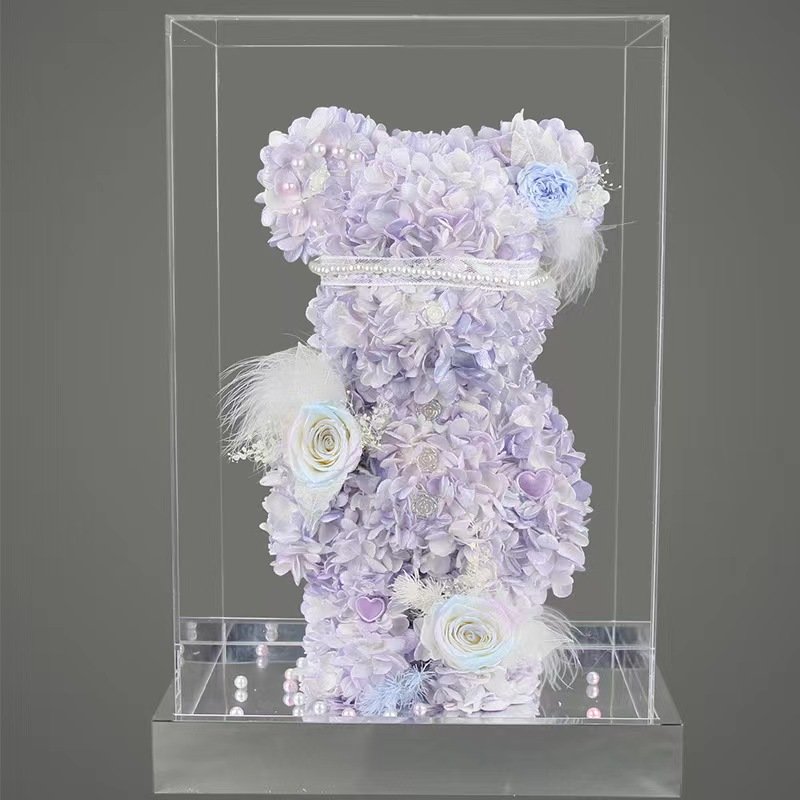 Eternal Flower Violent Bear Birthday Confession Valentine's Day & Christmas Gift for Boyfriend/Girlfriend Rose Bundle