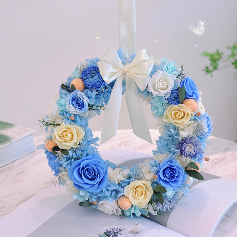 Wedding Decorative flower wreaths and plants everlasting forever eternal rose preserved flower decoration for home