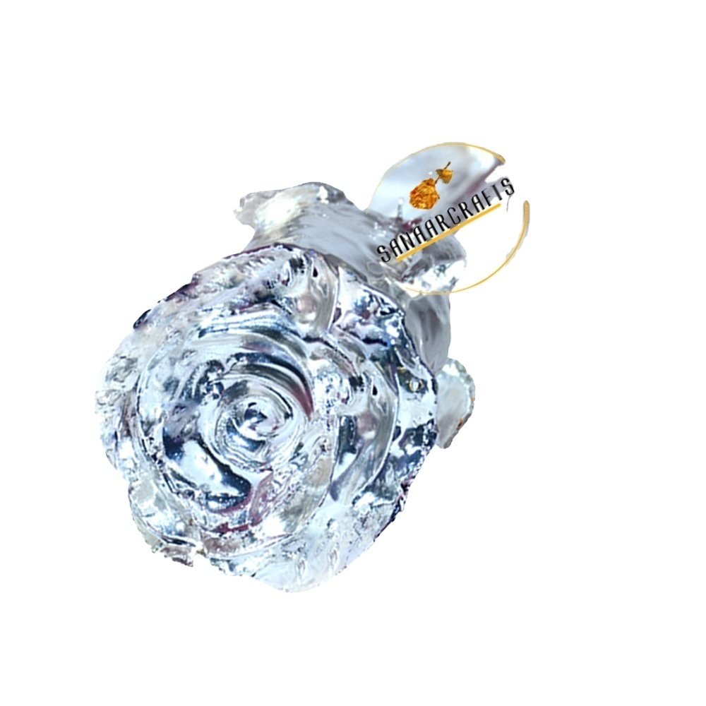 Forever Gift Natural Dipped in Silver rose Rose Figurine Electroplated