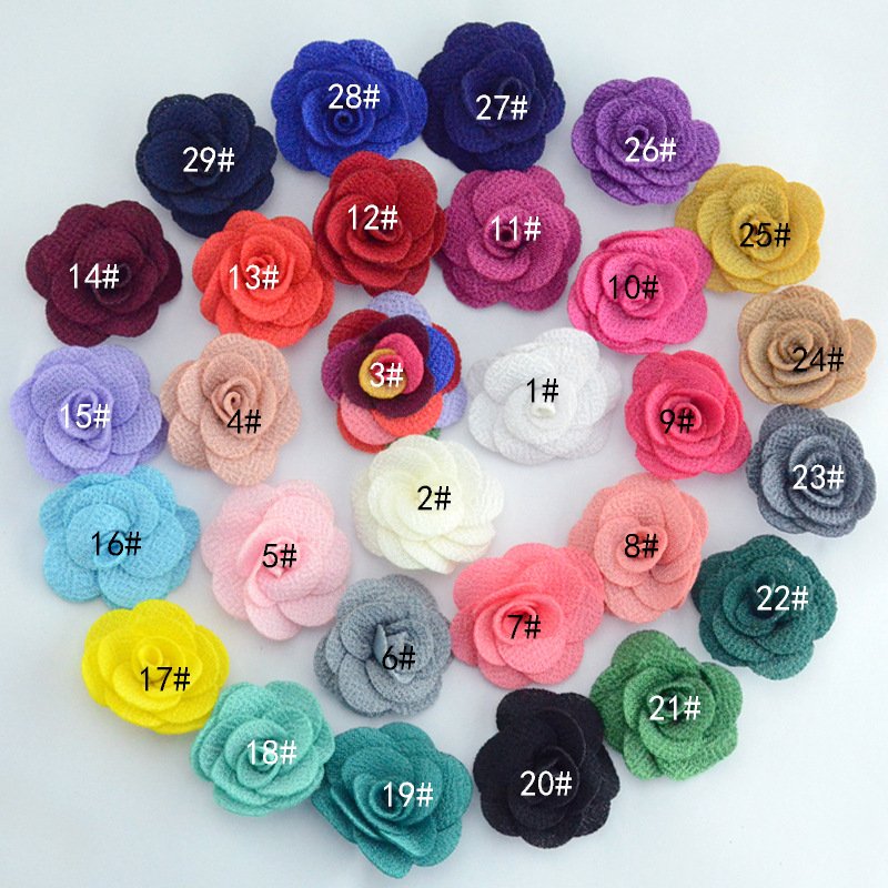 Handmade fabric Flower Colorful Decorative Flower patches garment accessories for clothing