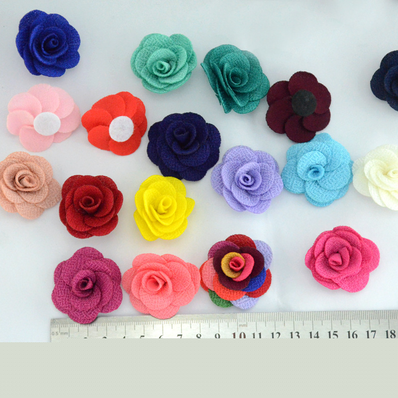 Handmade fabric Flower Colorful Decorative Flower patches garment accessories for clothing
