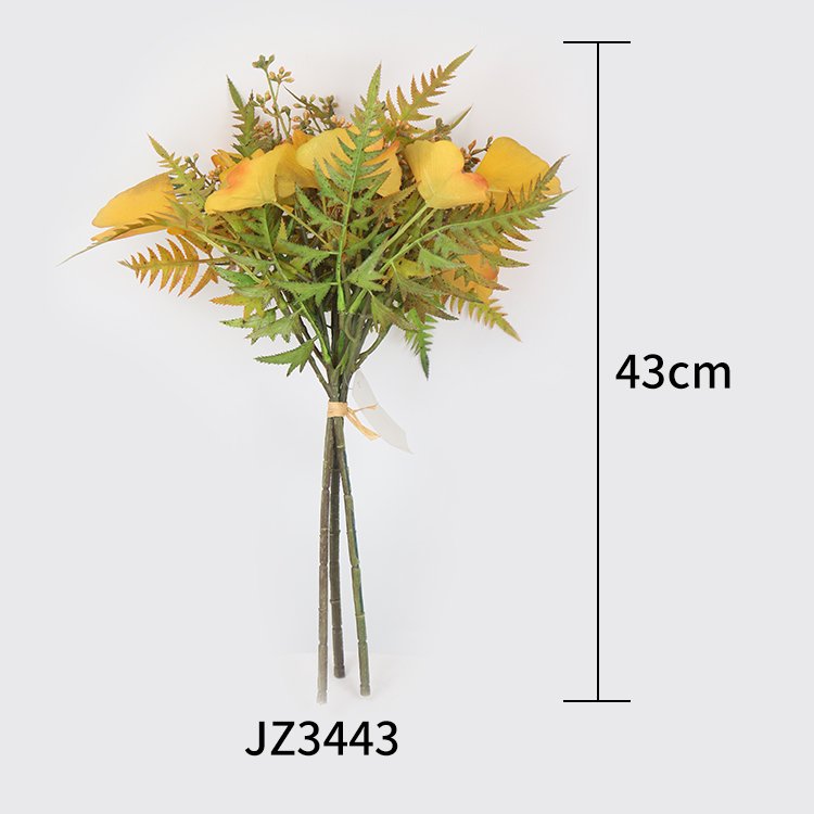Wholesale 43cm Artificial Preserved Flowers Plants 3 Bundles Angular Ginkgo Leaves Small Eucalyptus Fruits Decorative Wreaths