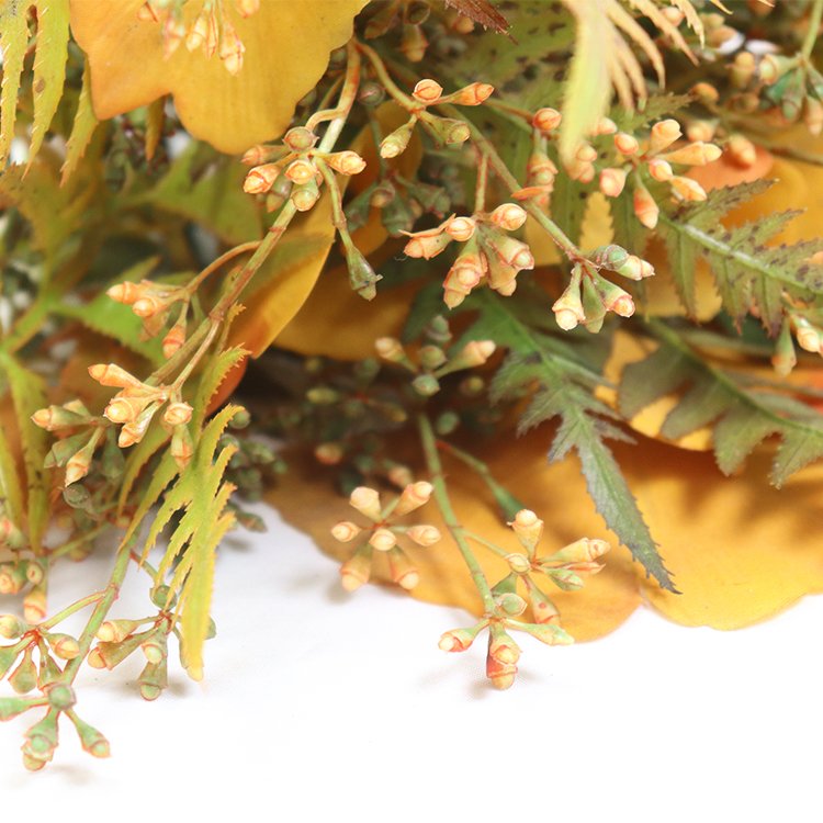 Wholesale 43cm Artificial Preserved Flowers Plants 3 Bundles Angular Ginkgo Leaves Small Eucalyptus Fruits Decorative Wreaths