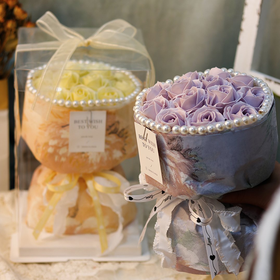 Mother's Day Handmade Soap Flowers Birthday Gift Roses Bouquet New Design 9 Rose Preserve Flower For Valentine Bouquet Gift Box