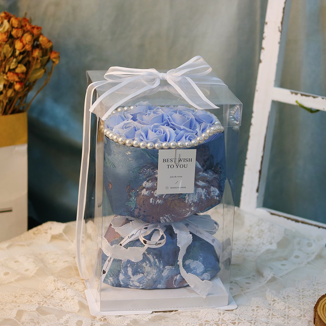 Mother's Day Handmade Soap Flowers Birthday Gift Roses Bouquet New Design 9 Rose Preserve Flower For Valentine Bouquet Gift Box