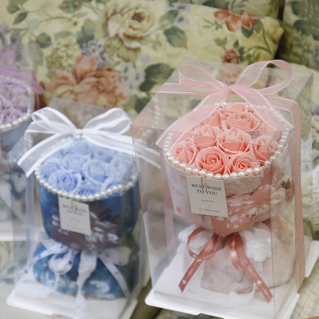 Mother's Day Handmade Soap Flowers Birthday Gift Roses Bouquet New Design 9 Rose Preserve Flower For Valentine Bouquet Gift Box