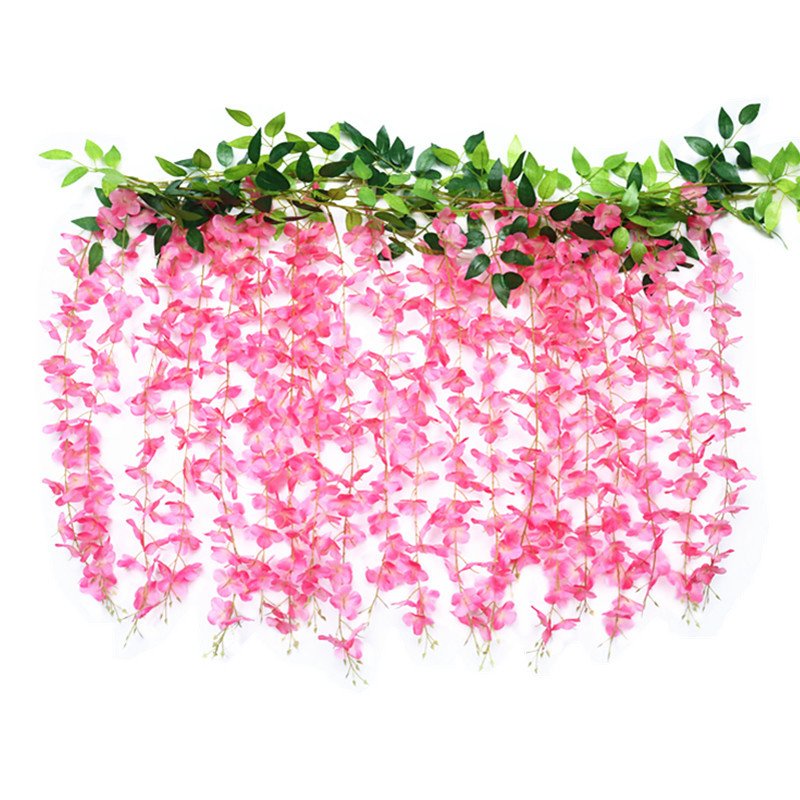 Popular Wisteria Artificial Flower Wisteria Hanging Flowers Wisteria Vine for Wedding Decoration Decorative Flowers & Wreaths