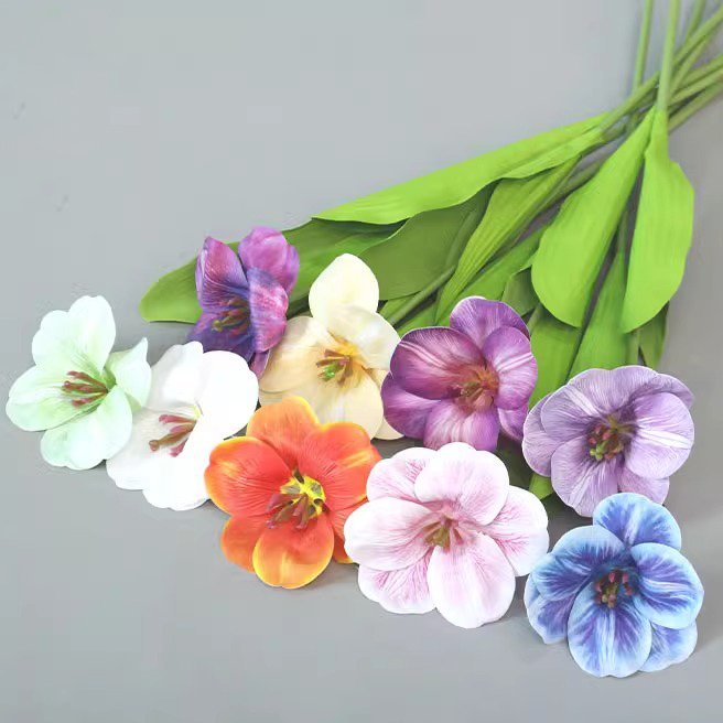 Open-Tulip 3-Head Flower Wedding Path Lead Single Branch Stage Layout Simulated Flowers Graduation Halloween New Year