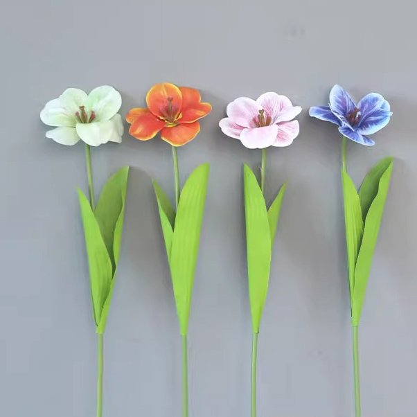 Open-Tulip 3-Head Flower Wedding Path Lead Single Branch Stage Layout Simulated Flowers Graduation Halloween New Year