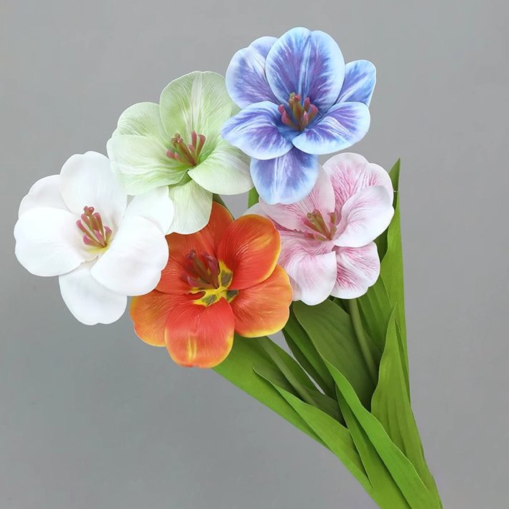 Open-Tulip 3-Head Flower Wedding Path Lead Single Branch Stage Layout Simulated Flowers Graduation Halloween New Year