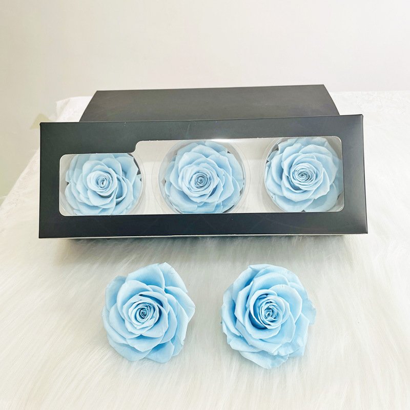 High Quality Preserved Roses 7-8 cm-Pack of 3 Colorful Preserved Roses head for Wedding decor Floral Arrangement flowers