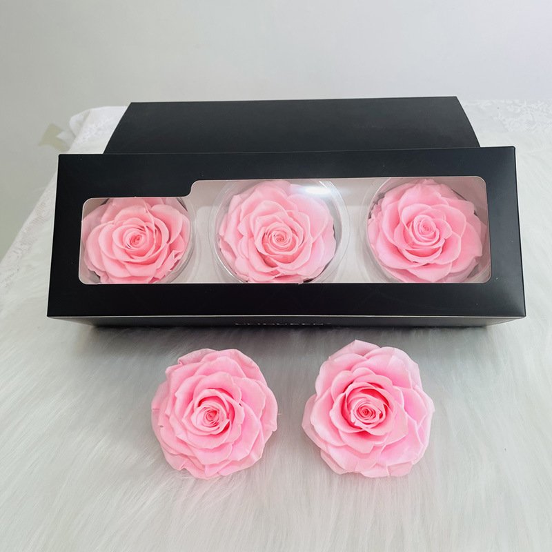 High Quality Preserved Roses 7-8 cm-Pack of 3 Colorful Preserved Roses head for Wedding decor Floral Arrangement flowers